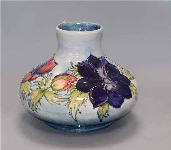 A large Moorcroft anemone squat baluster vase H.20cm